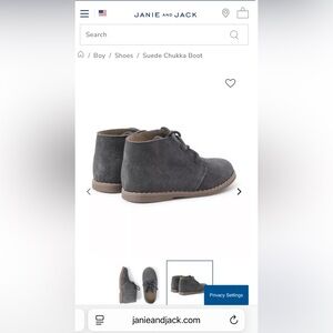 Janie & Jack Gray Suede Chukka boots, toddler size 7
